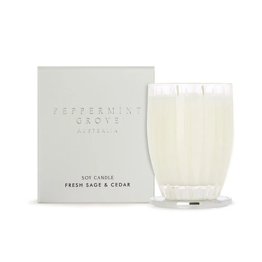 Peppermint Grove - Fresh Sage And Cedar Soy Candle 370g