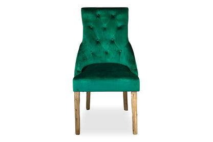 Chester Dining Chair - Antique Oak & Forest Green