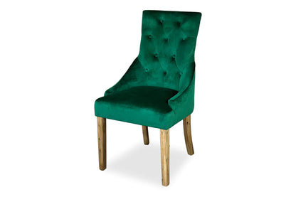 Chester Dining Chair - Antique Oak & Forest Green