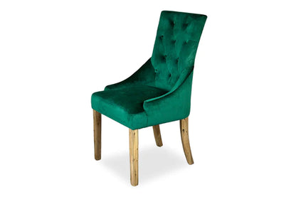 Chester Dining Chair - Antique Oak & Forest Green