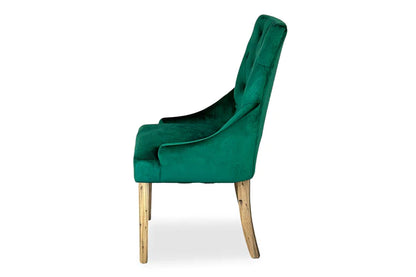 Chester Dining Chair - Antique Oak & Forest Green