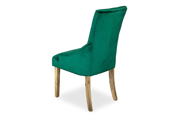 Chester Dining Chair - Antique Oak & Forest Green