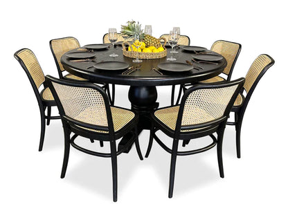 Black Hamptons Round Dining Table - 1500