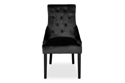 Chester Dining Chair - Black Hamptons & Charcoal