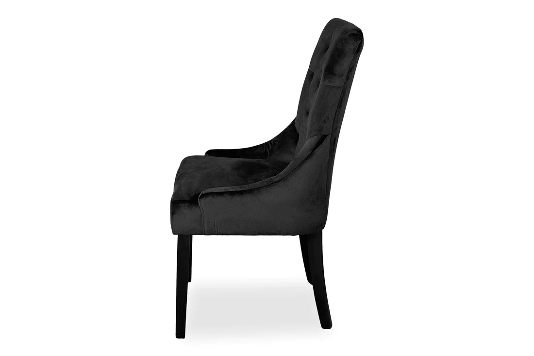 Chester Dining Chair - Black Hamptons & Charcoal