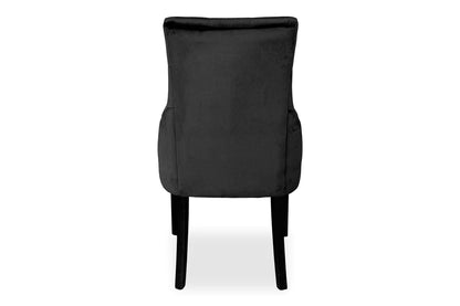 Chester Dining Chair - Black Hamptons & Charcoal