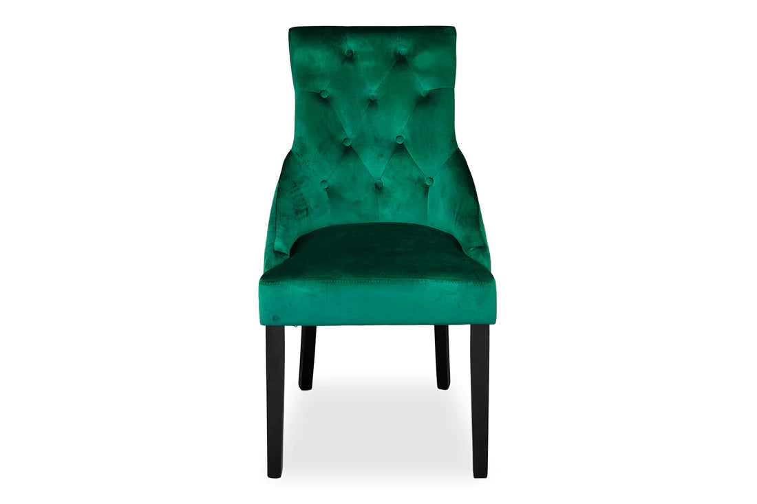 Chester Dining Chair - Black Hamptons & Forest Green