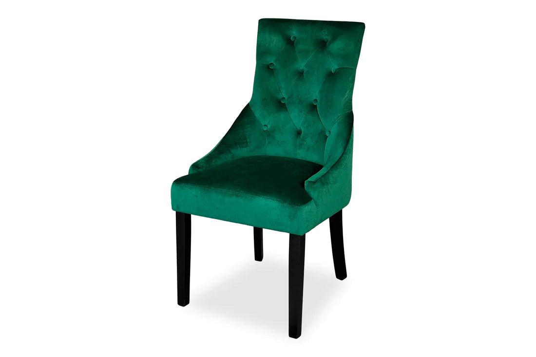 Chester Dining Chair - Black Hamptons & Forest Green