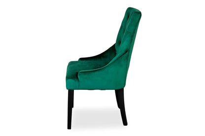 Chester Dining Chair - Black Hamptons & Forest Green