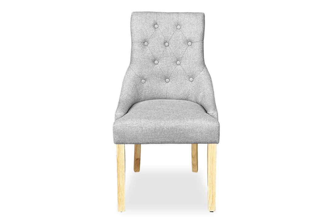 Chester Dining Chair - Blonde Oak & Cement