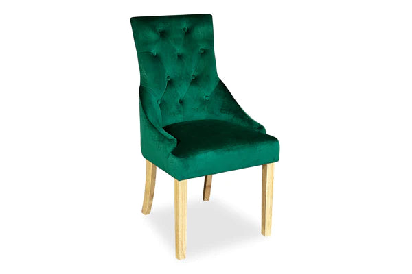 Chester Dining Chair - Blonde Oak & Forest Green