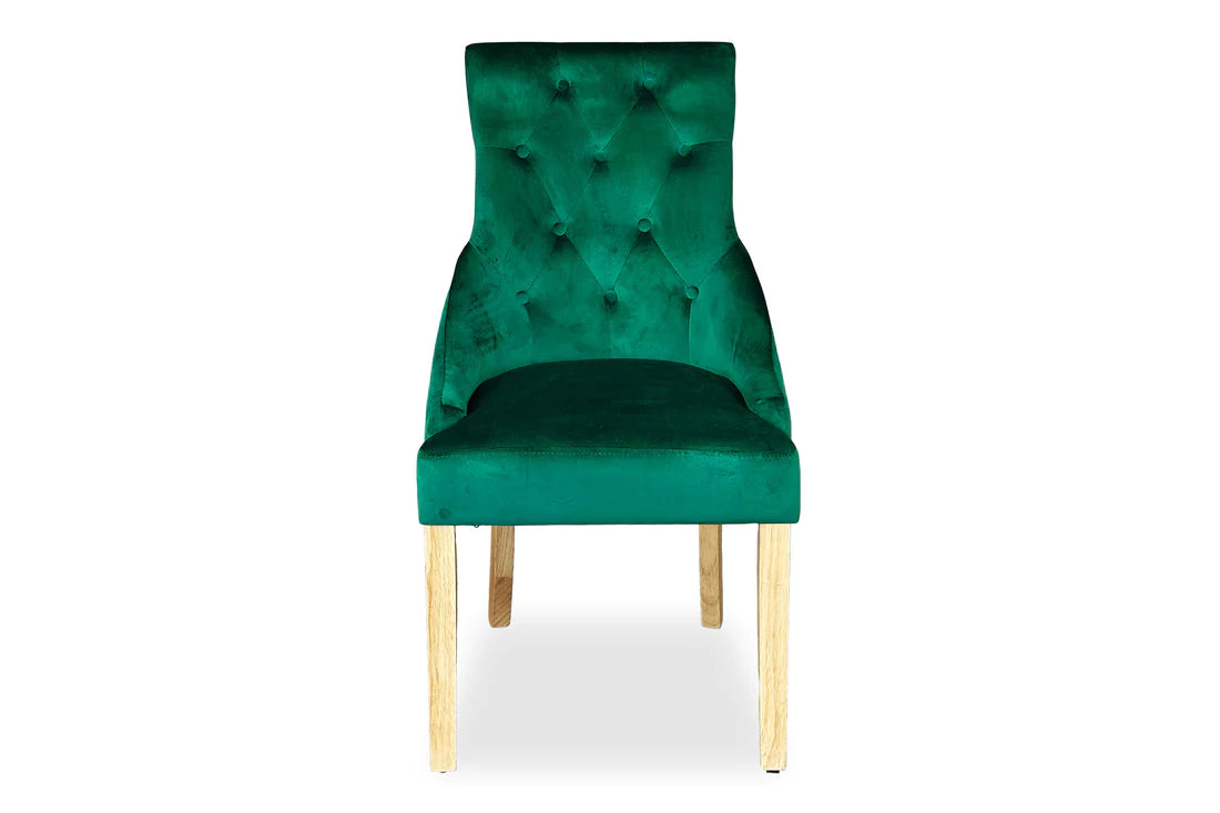 Chester Dining Chair - Blonde Oak & Forest Green