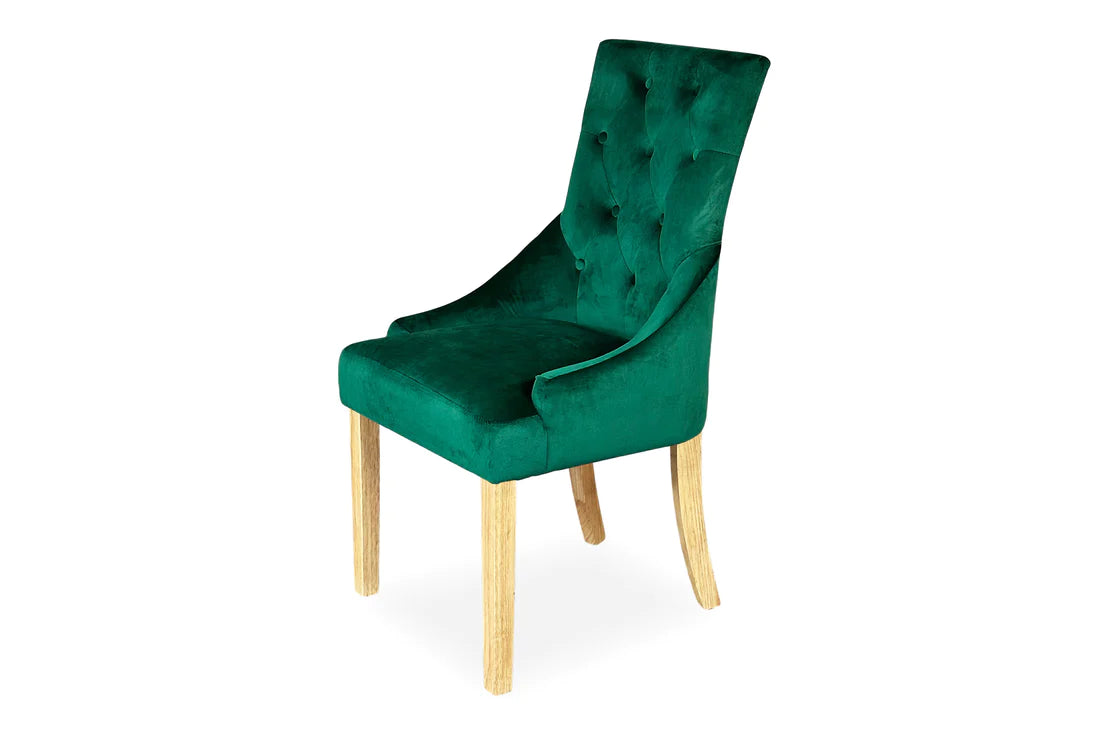 Chester Dining Chair - Blonde Oak & Forest Green