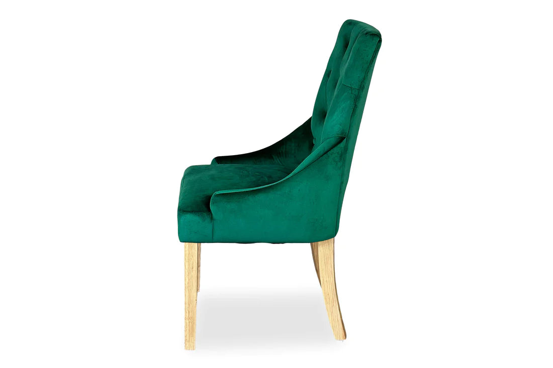 Chester Dining Chair - Blonde Oak & Forest Green