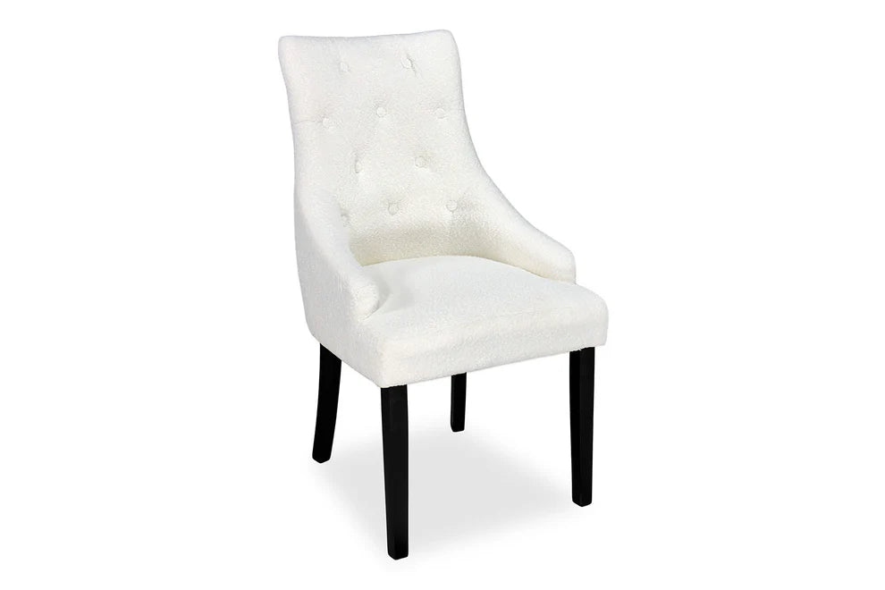 Chester Dining Chair - Black Hamptons & Boucle