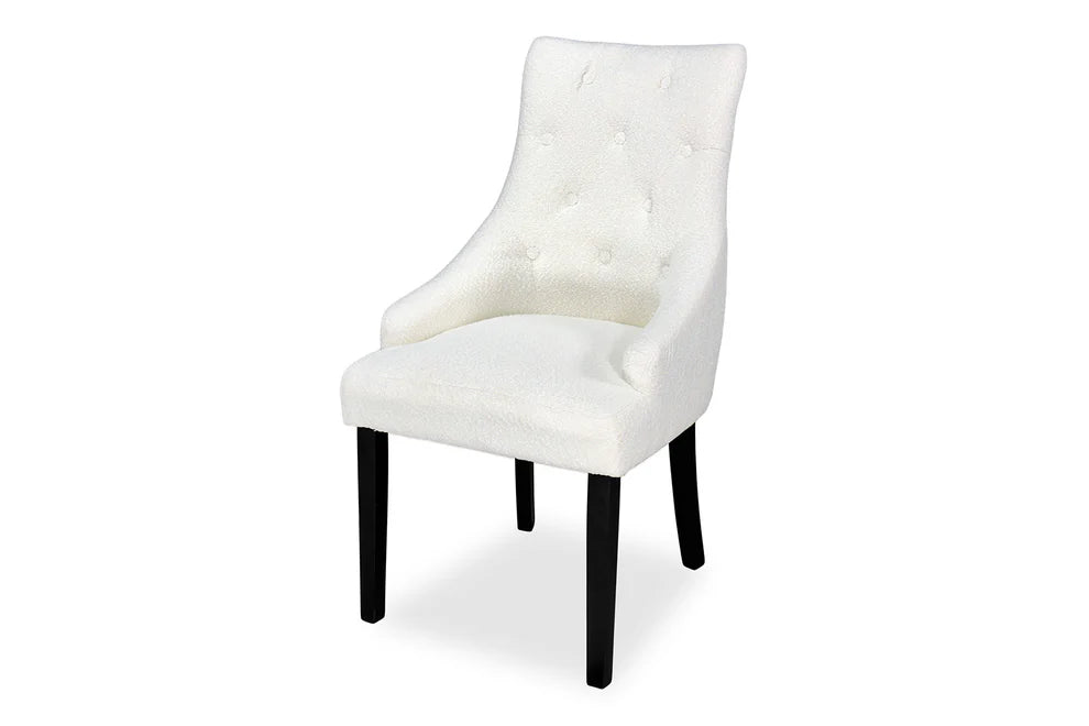 Chester Dining Chair - Black Hamptons & Boucle