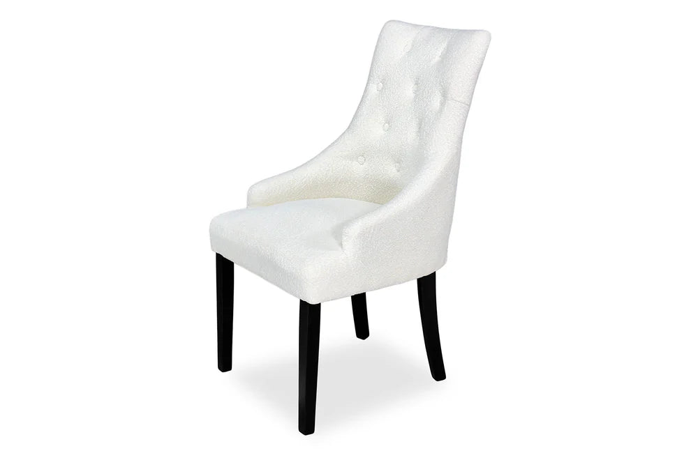 Chester Dining Chair - Black Hamptons & Boucle