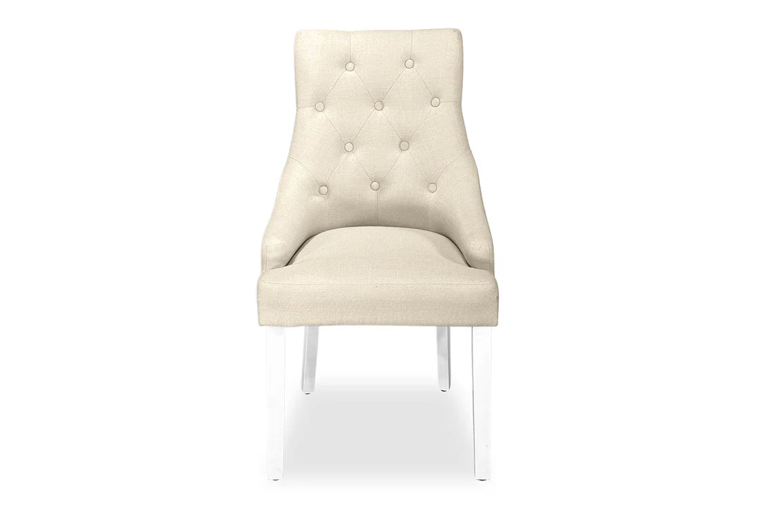 Chester Dining Chair - White Hamptons & Natural