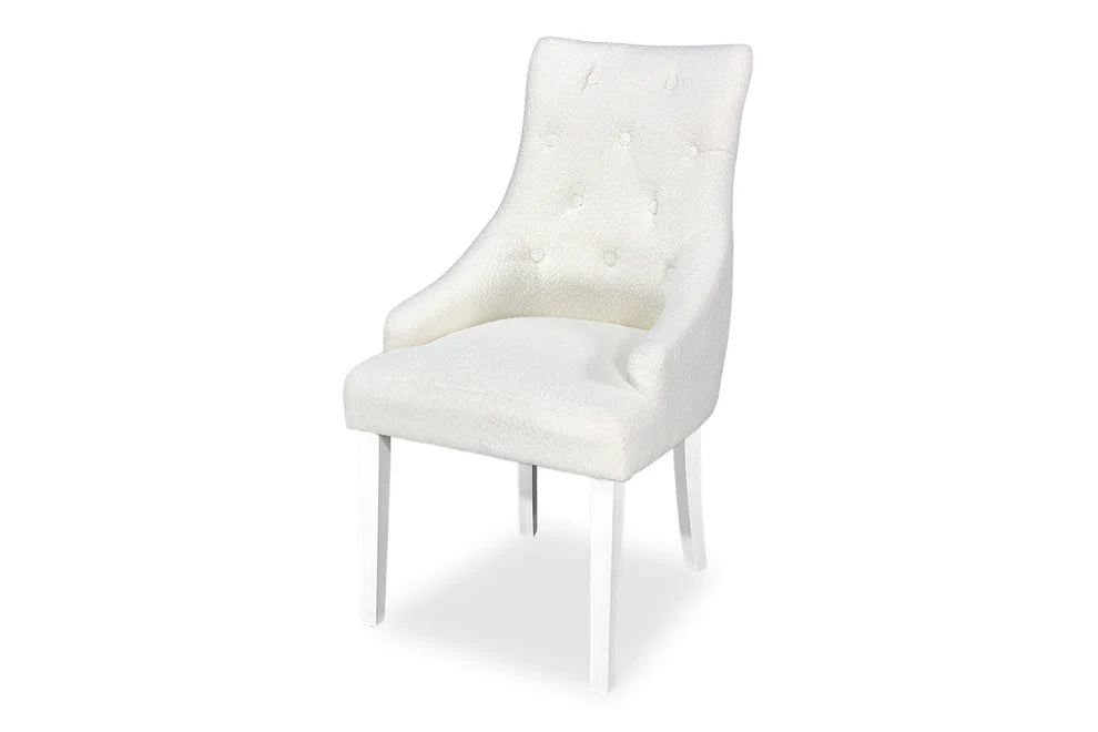 Chester Dining Chair - White Hamptons & Boucle