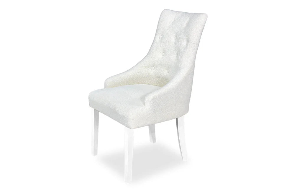 Chester Dining Chair - White Hamptons & Boucle