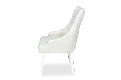 Chester Dining Chair - White Hamptons & Boucle