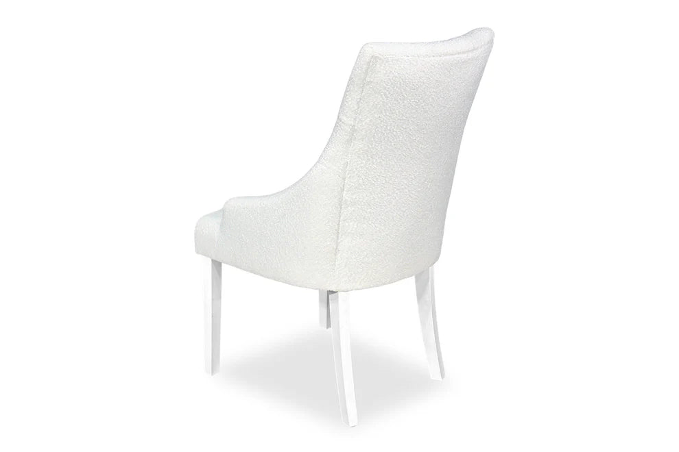 Chester Dining Chair - White Hamptons & Boucle