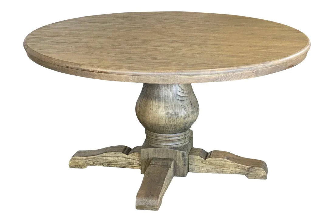 Antique Oak Hamptons Round Dining Table - 1500