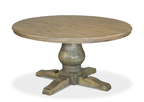 Antique Oak Hamptons Round Dining Table - 1500