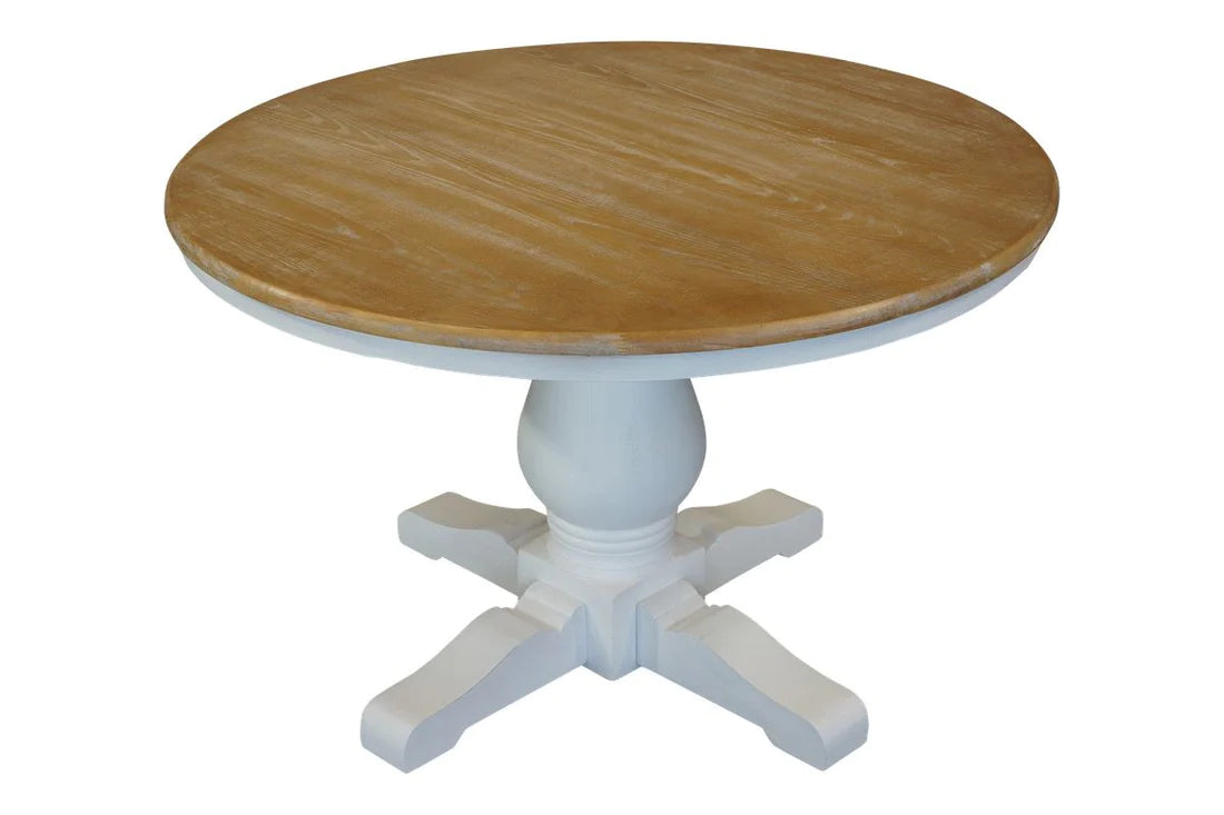 White Oak Hamptons Round Dining Table - 1200