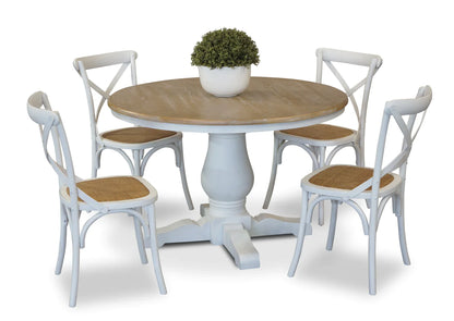 White Oak Hamptons Round Dining Table - 1200