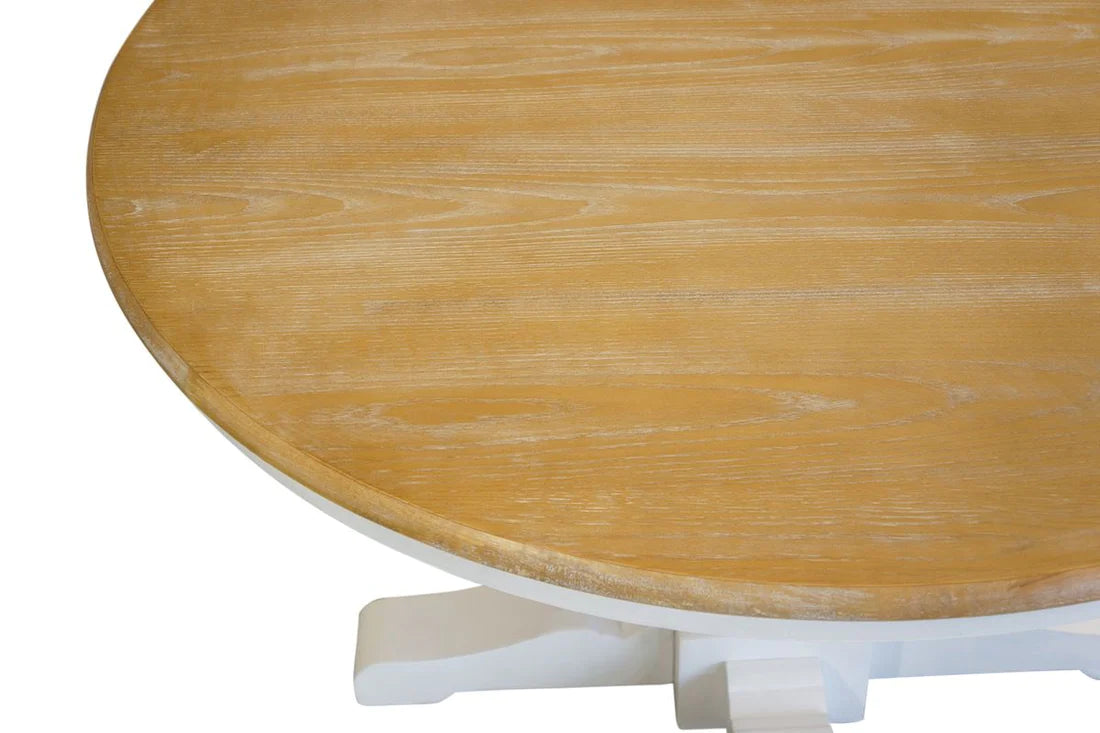 White Oak Hamptons Round Dining Table - 1200