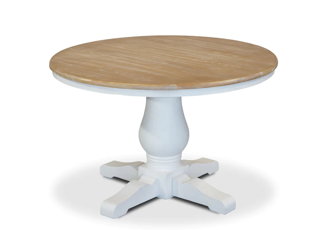 White Oak Hamptons Round Dining Table - 1200