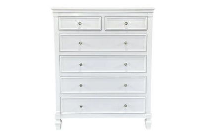 White Hamptons Tallboy Dresser