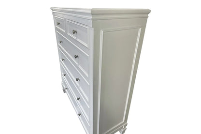 White Hamptons Tallboy Dresser