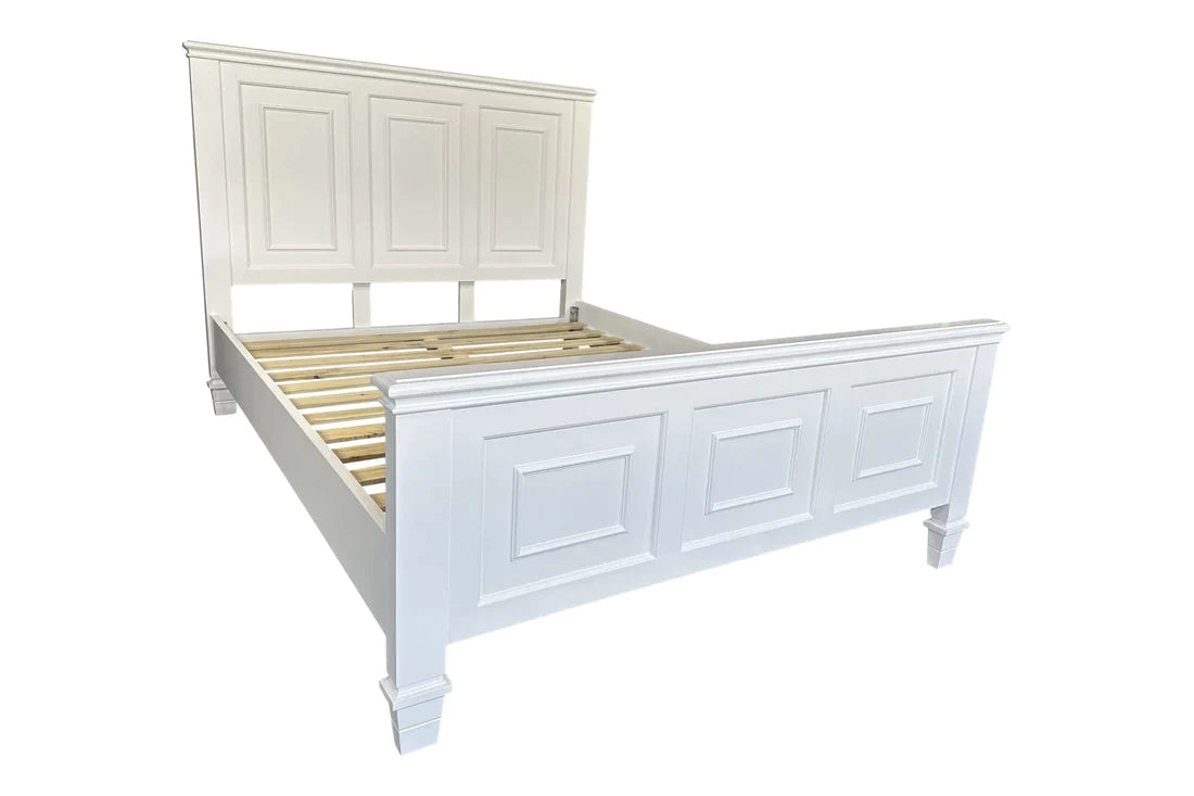 White Hamptons Bed Frame - Queen