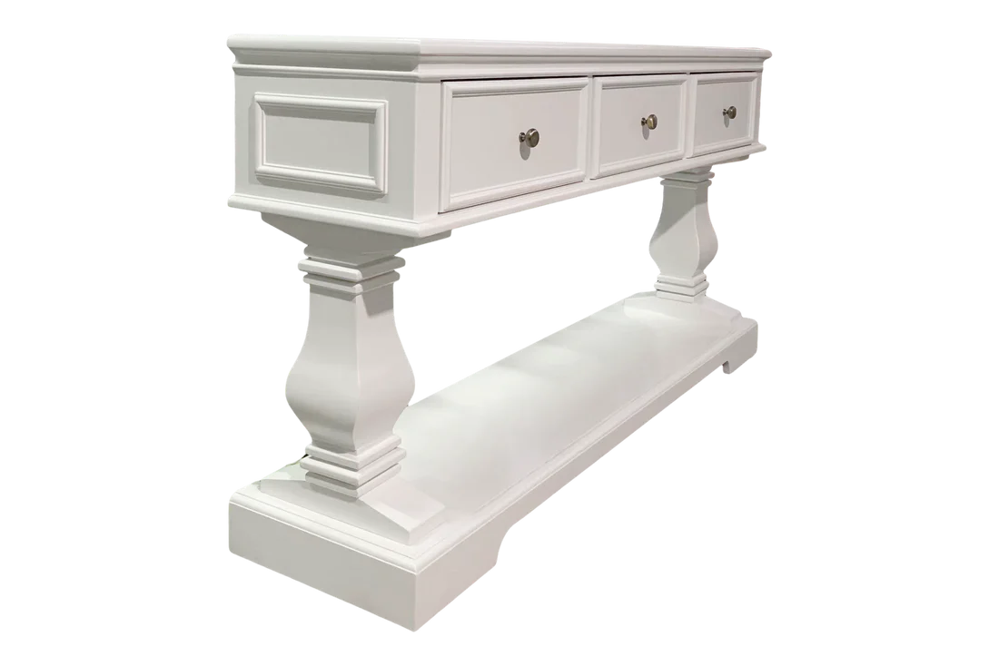 White Hamptons Console Table