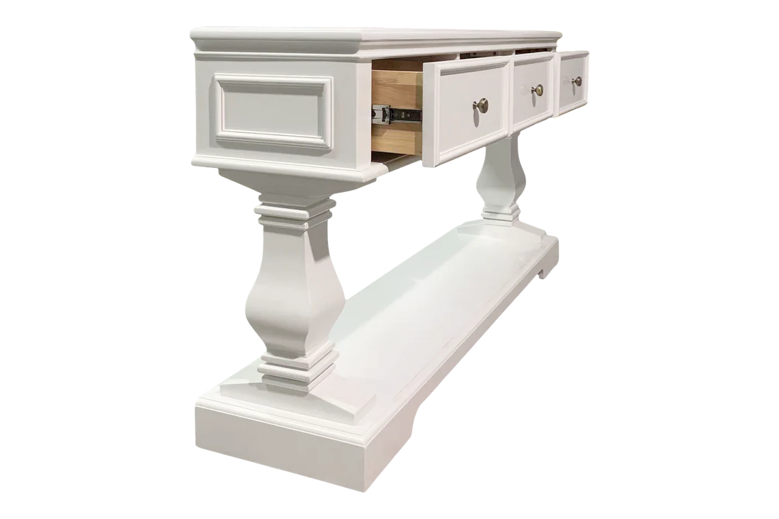 White Hamptons Console Table