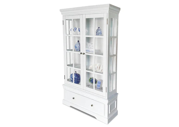 White Hamptons Display Cabinet