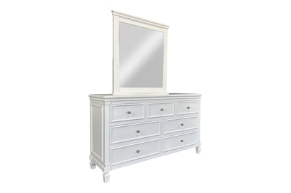 White Hamptons Dresser With Mirror