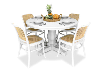 While Hamptons Round Dining Table - 1200