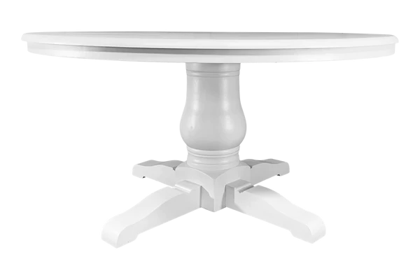 White Hamptons Round Dining Table - 1500