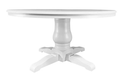 White Hamptons Round Dining Table - 1500