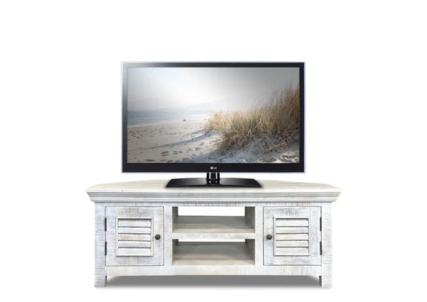 Java Corner Tv Unit - White Wash - 1200