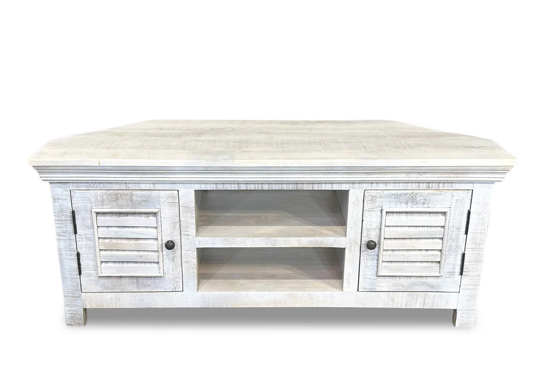 Java Corner Tv Unit - White Wash - 1200