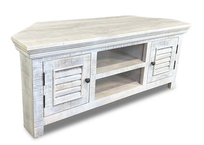 Java Corner Tv Unit - White Wash - 1200