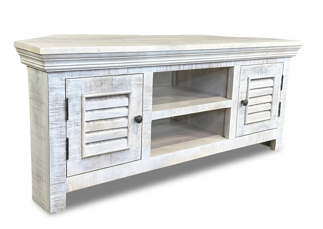 Java Corner Tv Unit - White Wash - 1200