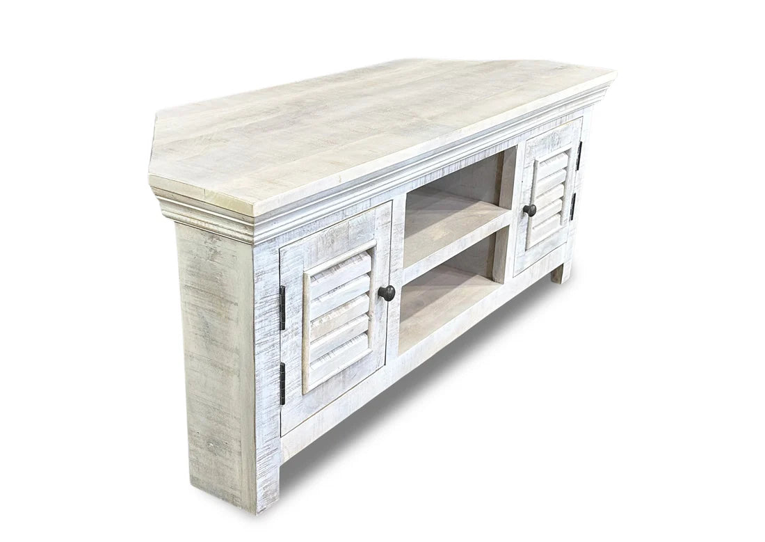 Java Corner Tv Unit - White Wash - 1200