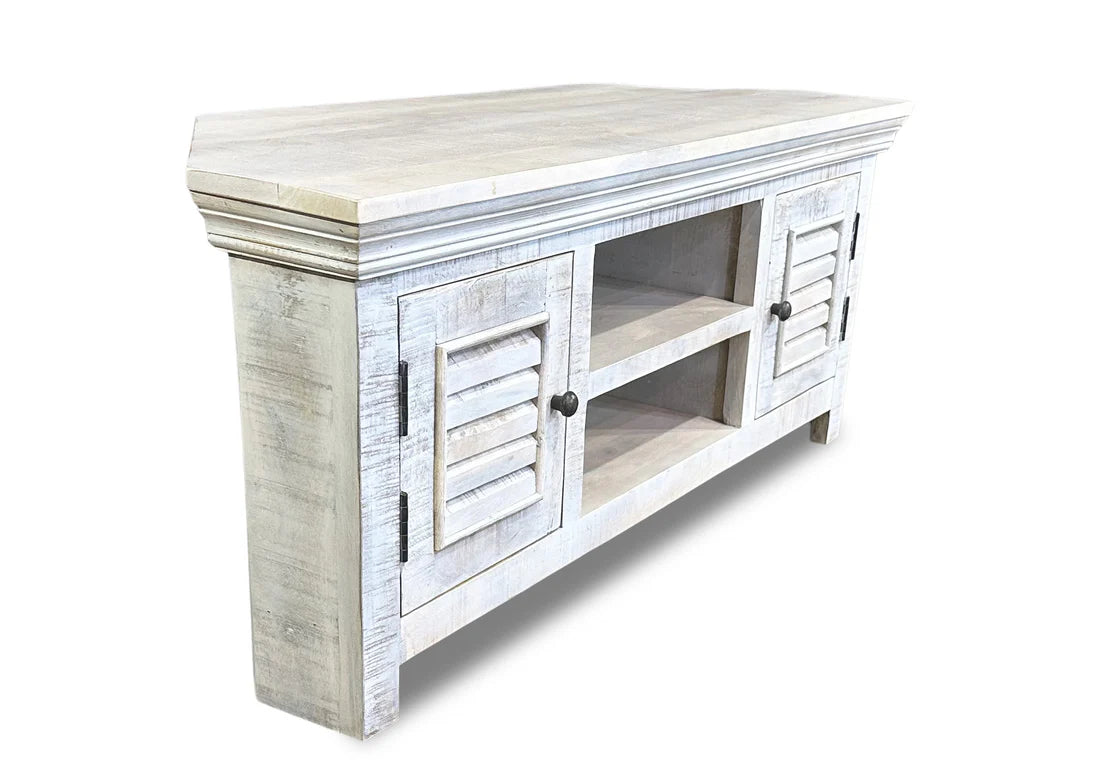 Java Corner Tv Unit - White Wash - 1200