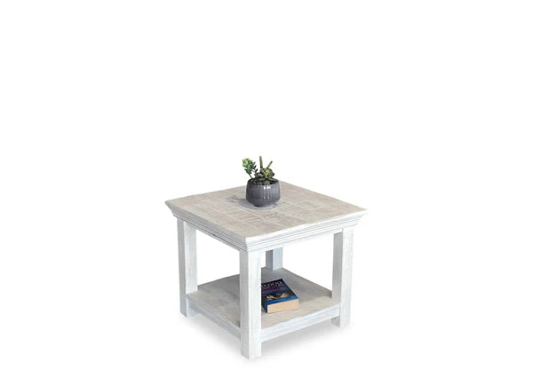 Java Side Table - White Wash