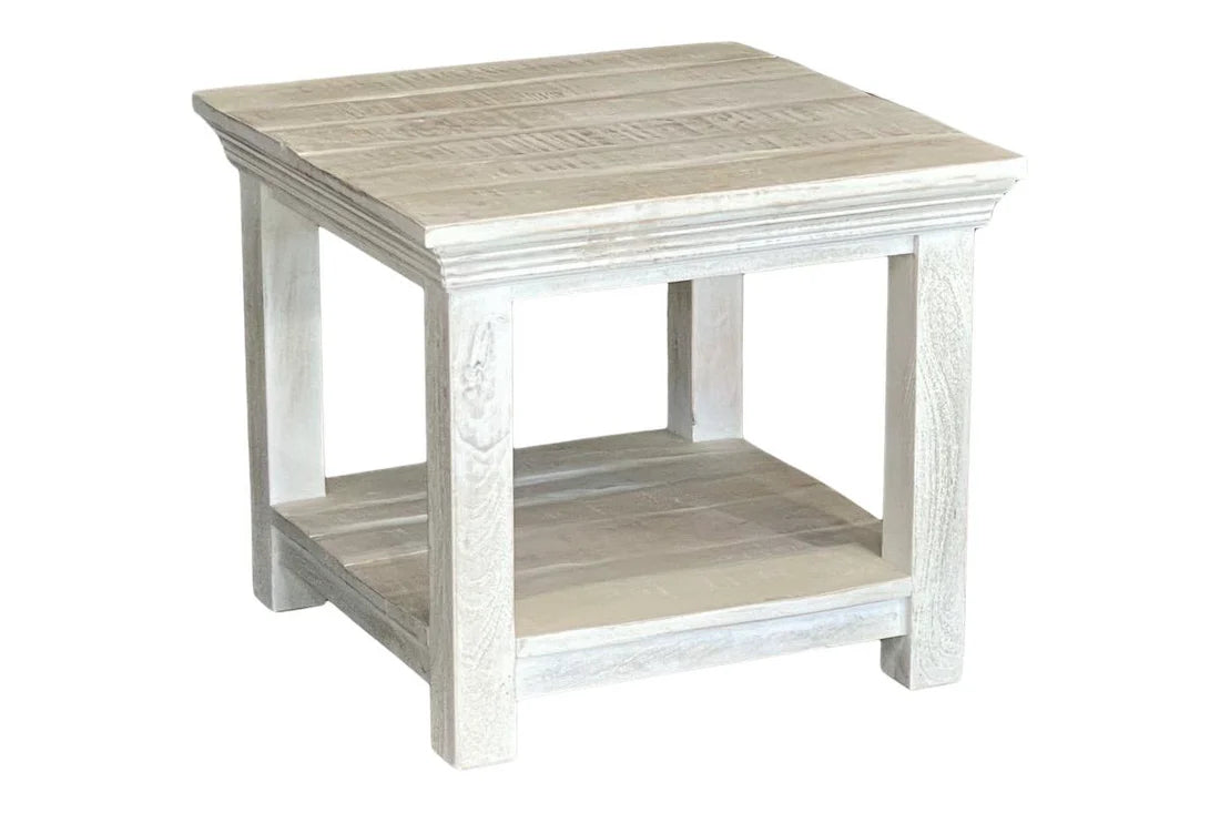 Java Side Table - White Wash